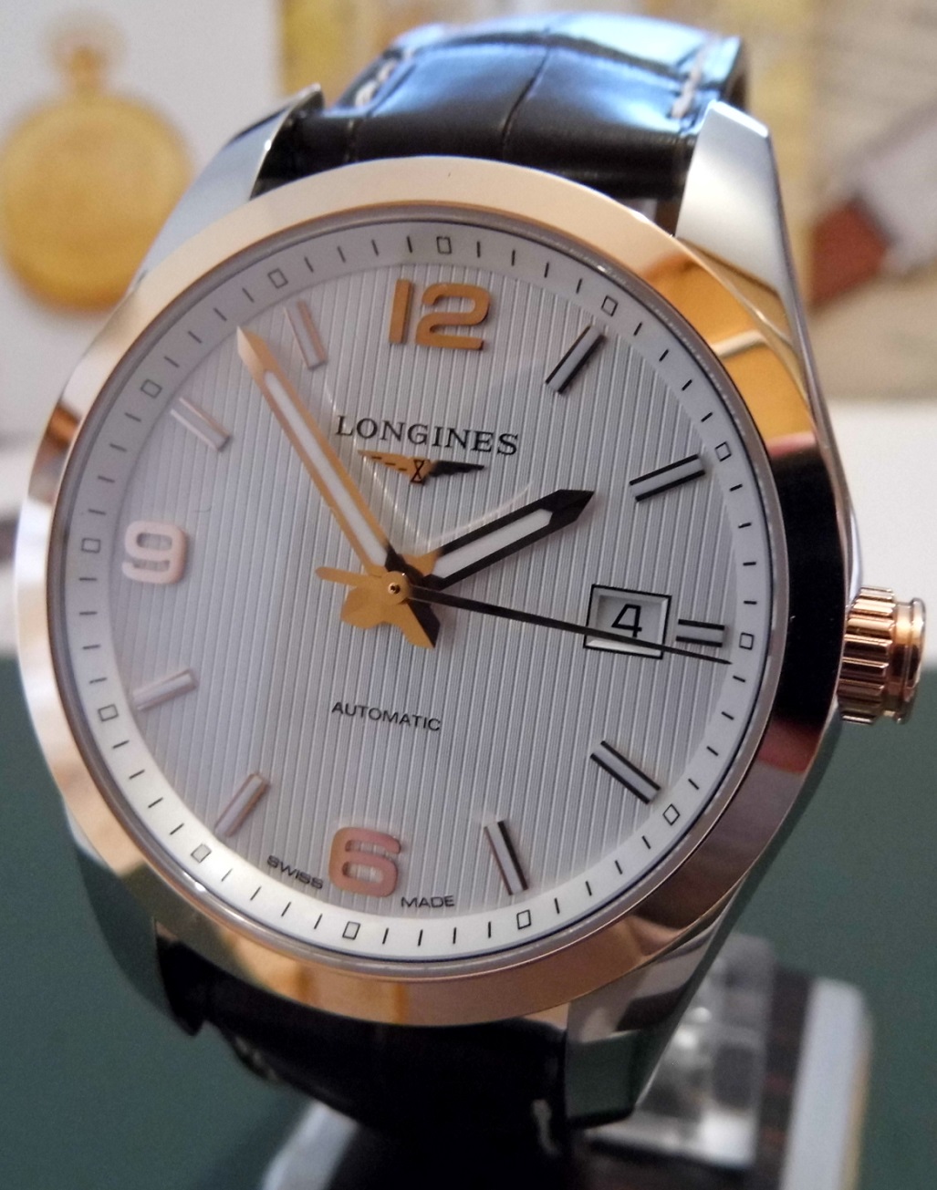 Longines Conquest Classic Automatic, White Dial, Leather Strap