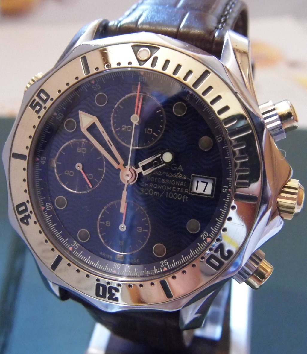Omega Seamaster Chronograph, Blue Dial, Steel & 18K Gold