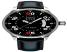 Vertical Date Automatic Watch, Black Dial With Leather Strap