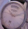 Louis Erard Heritage Day Date, Silver Dial With Leather Strap