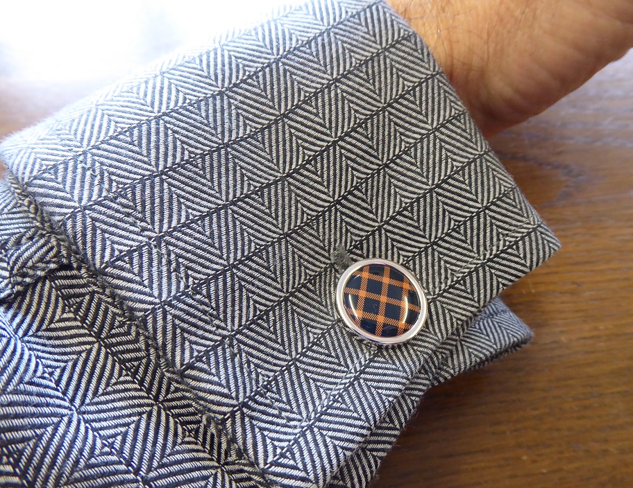 Alfred Dunhill Stainless Steel Tartan Cufflinks