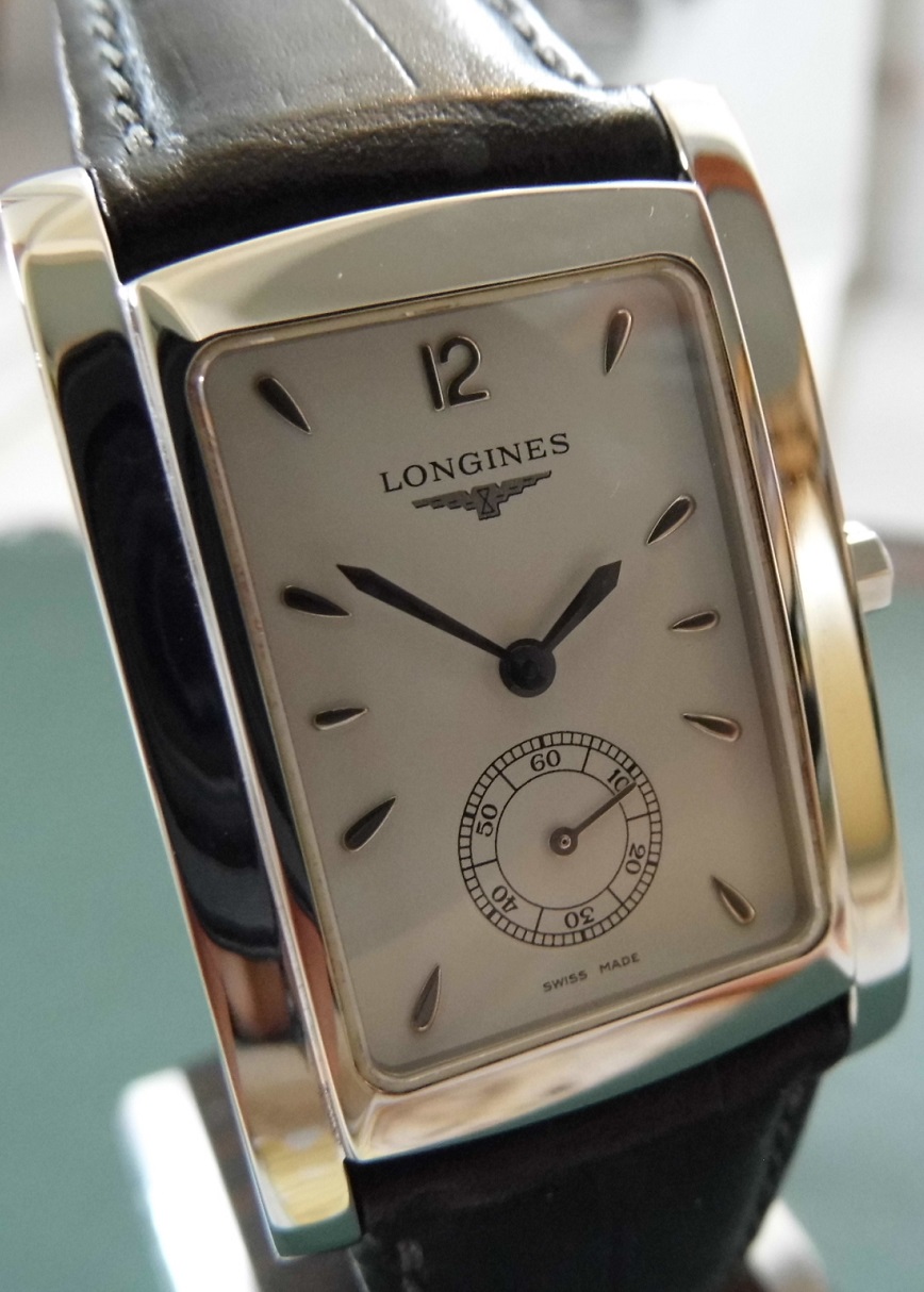 Longines Dolce Vita, White Dial, Black Leather Strap