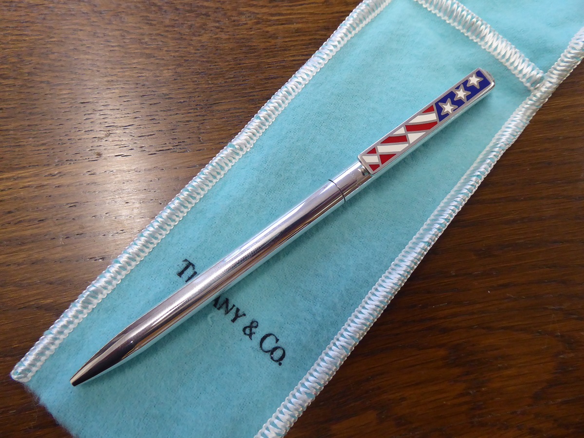Tiffany & Co USA Flag Sterling Silver Ballpoint Pen