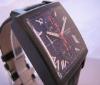 Louis Erard La Carree Automatic Chronograph, Black Dial With Leather Strap
