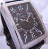 Simon Carter Tank Watch, Black Dial With Black Leather Strap