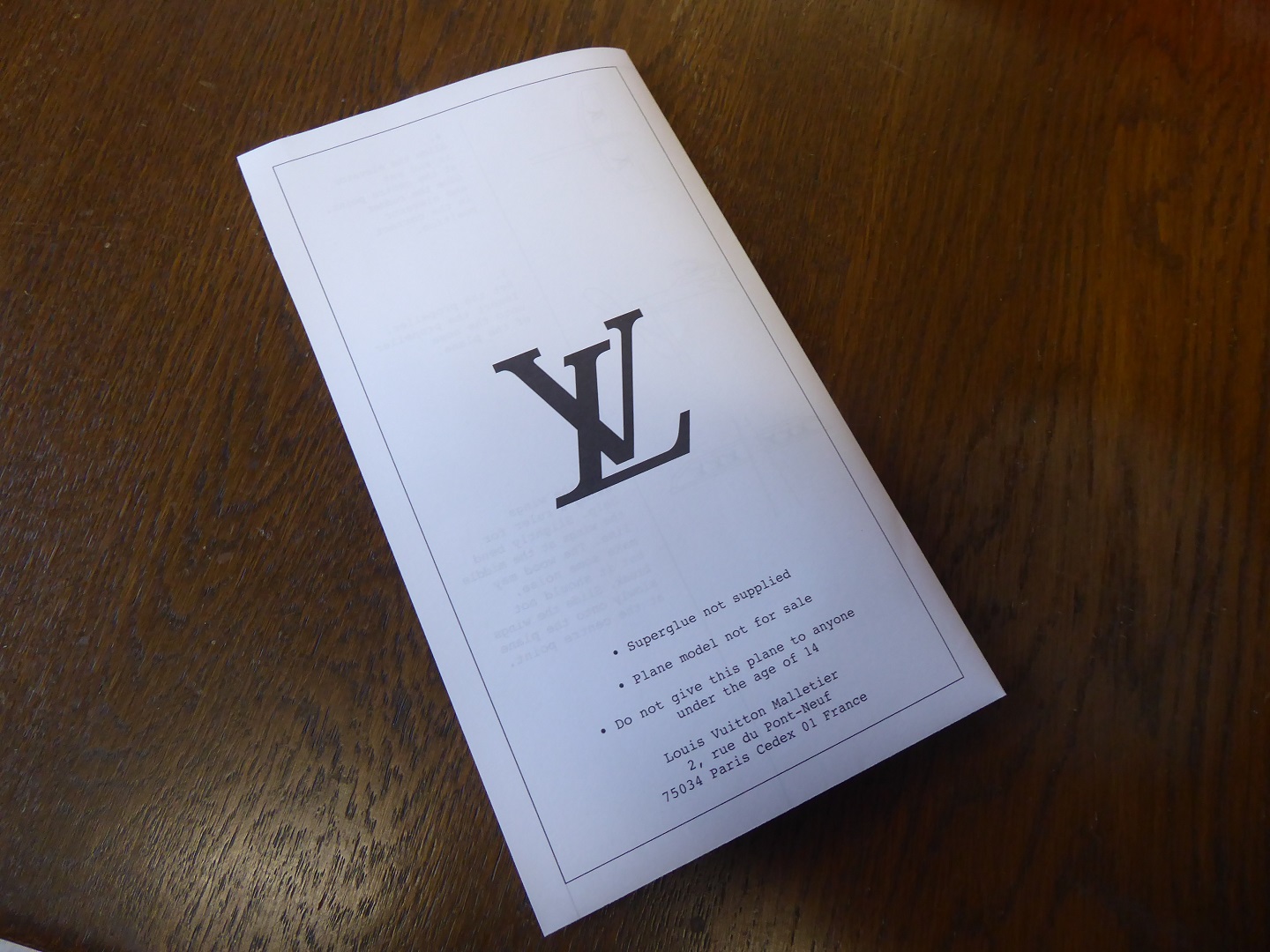 A Louis Vuitton Promotional Cockpit Voice Recorder Model Plane