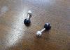 Tiffany & Co Sterling Silver & Onyx Barbell Cufflinks