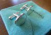 Tiffany & Co Sterling Silver Engine-Turned Oval Cufflinks
