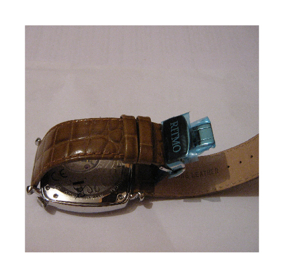 Ritmo Mvndo Centurion Watch, Gold Dial With Leather Strap