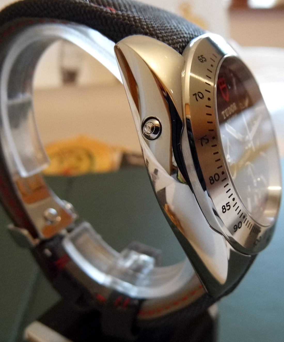 Tudor Sport Chronograph, Black Dial, Leather / Nylon Strap