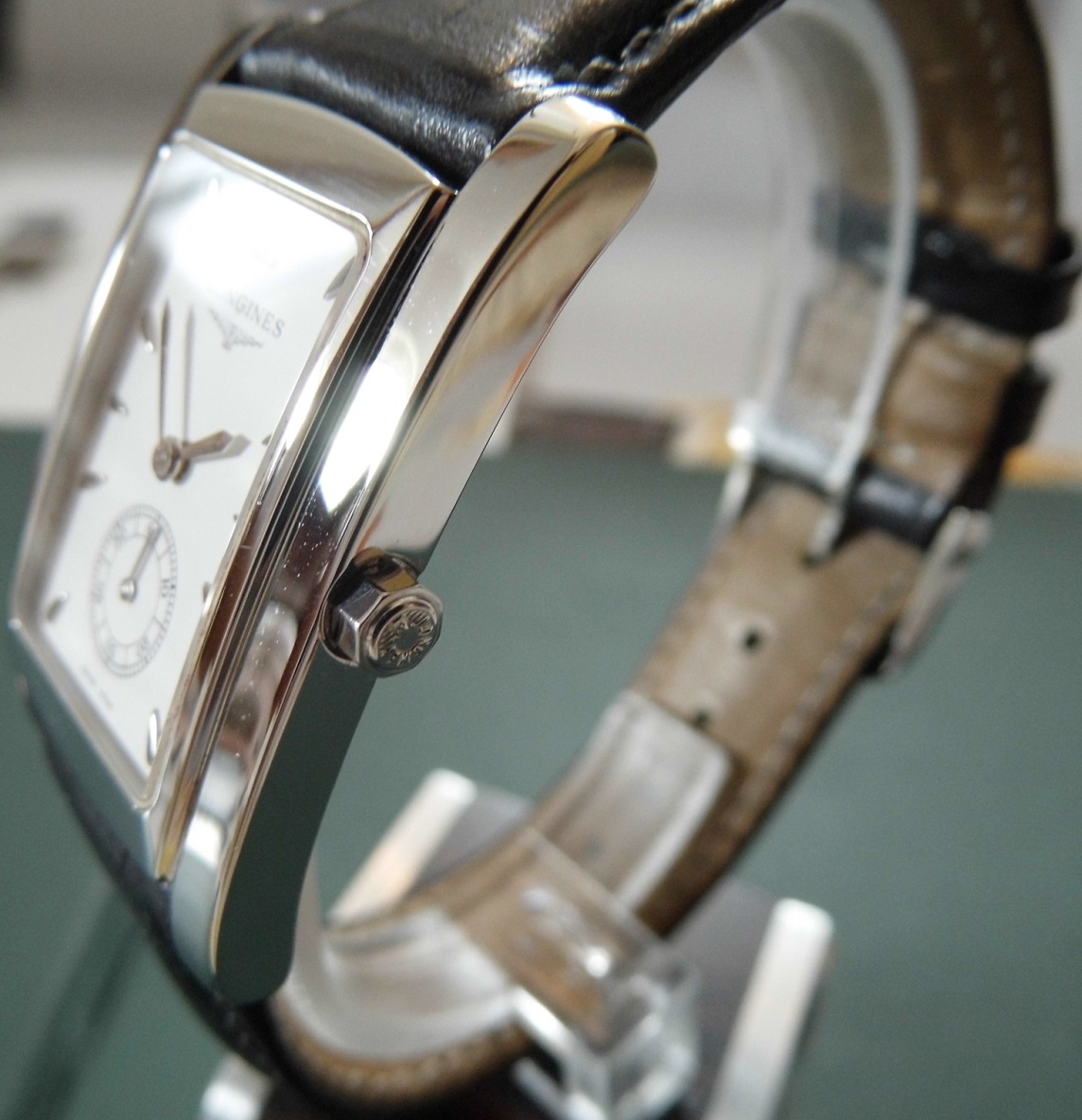 Longines Dolce Vita, White Dial, Black Leather Strap